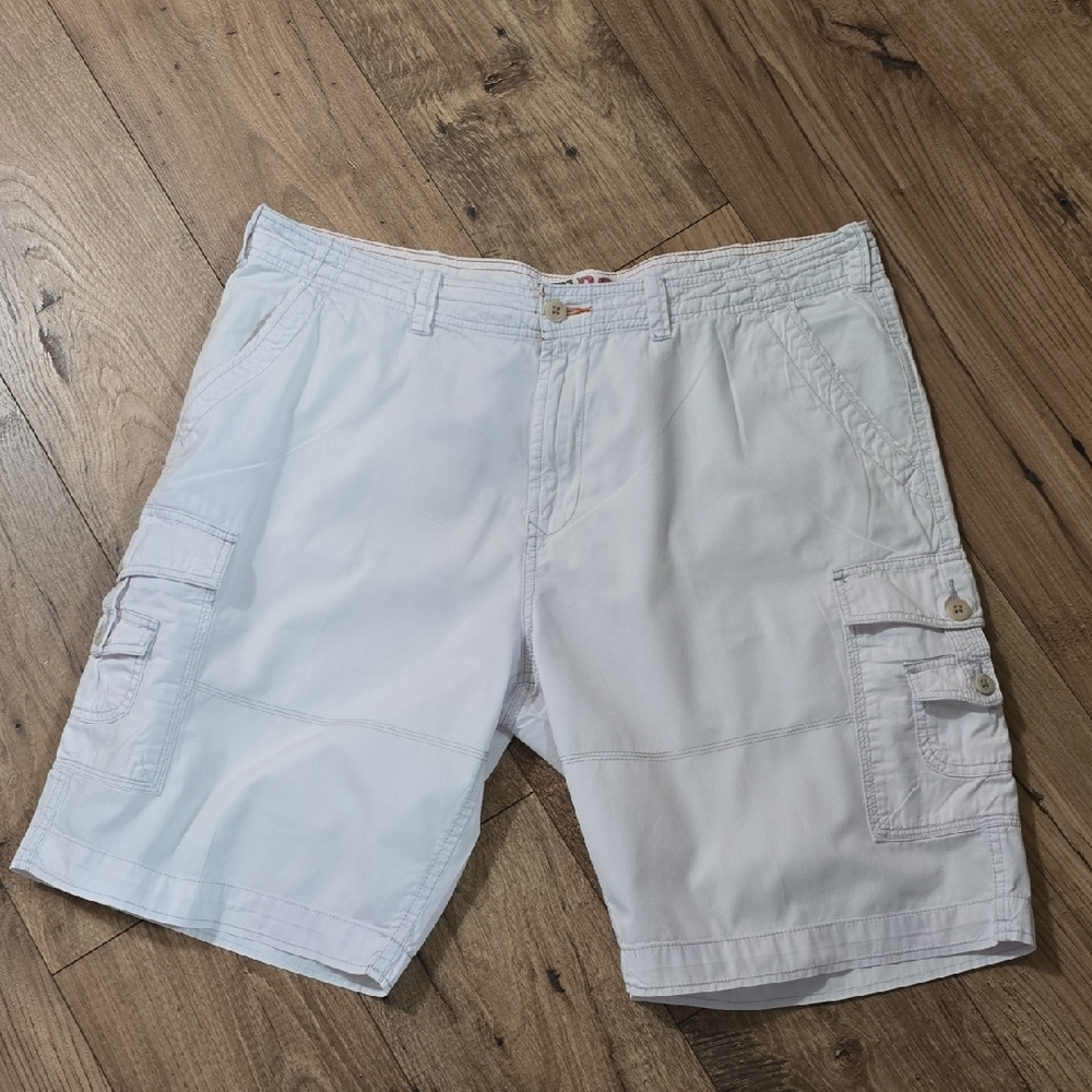 Men's White Cargo Shorts